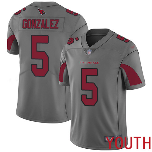 Arizona Cardinals Limited Silver Youth Zane Gonzalez Jersey NFL Football 5 Inverted Legend